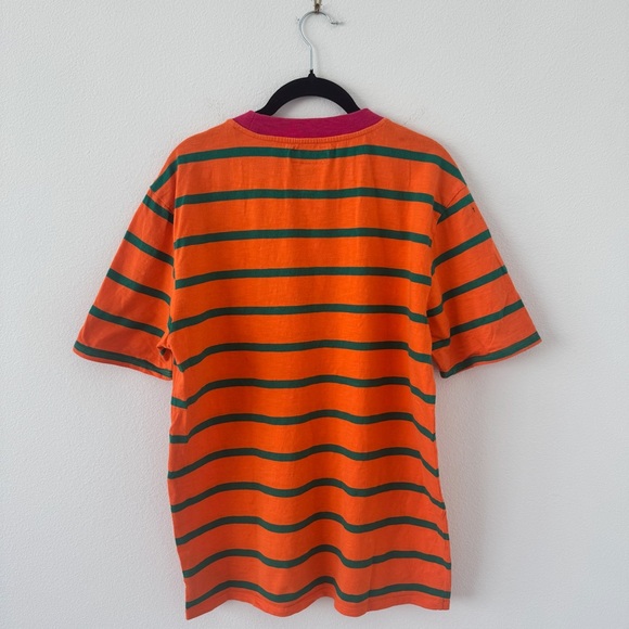 Guess x J Balvin Vibras Orange Striped Logo Short Sleeve Tee - Picture 2 of 6